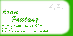 aron paulusz business card